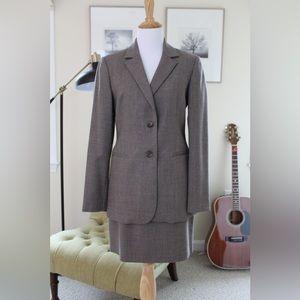 United Colors of Benetton, skirt suit, taupe, USA small—Italy 38/40, vintage